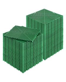 Interlocking Drainage Mat, 50 Pcs Modular Interlocking Cushion, 12' x 12' Splicing Drainage Mats, Non-Slip Green PP Drainage Floor Tile and Showe