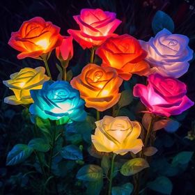 Solar Lights Outdoor Waterproof for Garden Decor, 4 Pack Solar Garden Lights for Outside, Outdoor Solar Lights for Yard with Solar Flowers Lights (size: 6pcs)